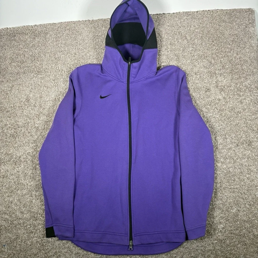 Nike Dri-FIT Men's MEDIUM Full Zip Hoodie Purple Showtime Jacket Tech 930561-545